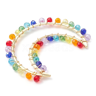 Colorful Glass Beaded Big Pendants PALLOY-JF02428-01-1