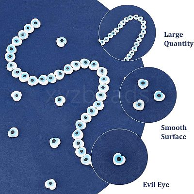 2 Strands Handmade Evil Eye Lampwork Beads Strands LAMP-FH0001-08A-1
