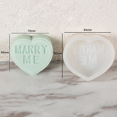 DIY Silicone Heart with Word Soap Molds PW-WG13454-06-1