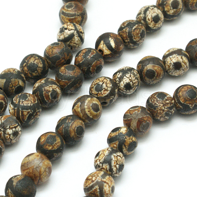 Tibetan Style 3-Eye dZi Beads X-G-K166-04-8mm-L2-1