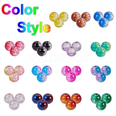 Spray Painted Crackle Glass Beads CCG-PH0002-12-1
