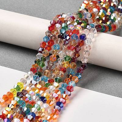 Transparent Electroplate Glass Beads Strands GLAA-F029-3mm-A29-1