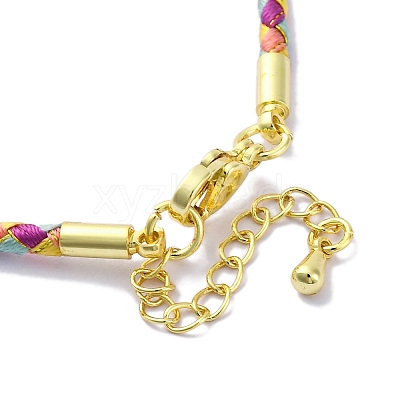 Polyester Cord Braided Bracelet Makings MAK-Z003-01G-25-1