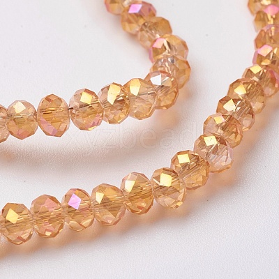 Electroplate Glass Beads Strands EGLA-F124-FR-B02-1