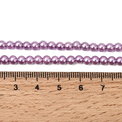 Eco-Friendly Dyed Glass Pearl Round Beads Strands HY-A002-4mm-RB056-1