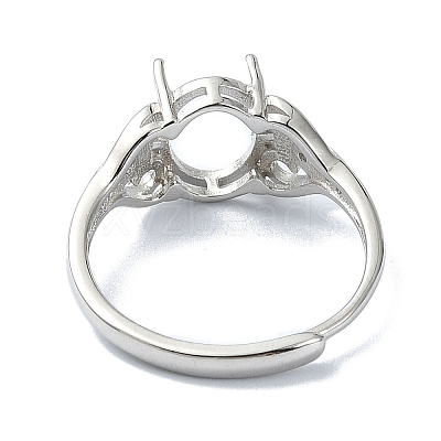Adjustable 925 Sterling Silver 4 Prongs Ring Settings STER-K179-20P-1
