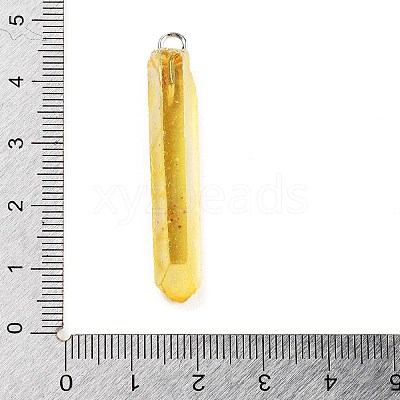 Electroplated Natural Quartz Pendants G-P315-B01-09P-1