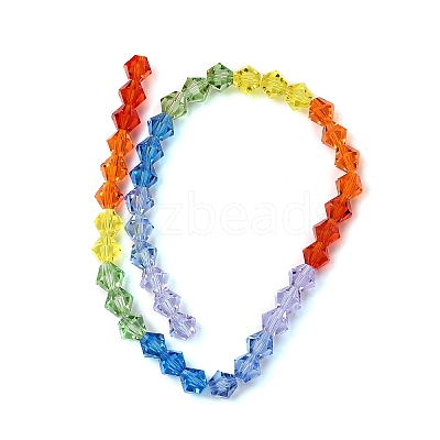 Transparent Gradient Color Glass Beads Strands GLAA-F131-01C-07-1