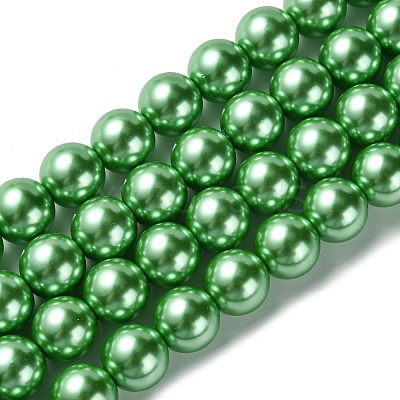 Electroplate Glass Pearl Beads Strands HY-F001-14mm-02-1