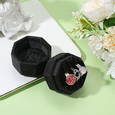 Velvet Cover Plastic Couple Ring Box VBOX-WH20003-001A-1