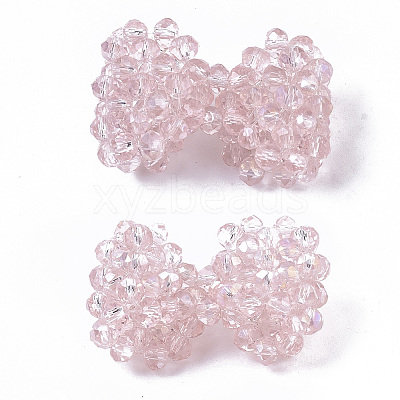 Plating Acrylic Woven Beads PACR-R247-04B-1