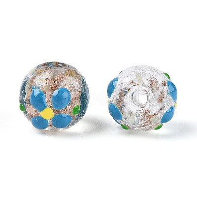 Luminous Handmade Gold Sand Lampwork Beads LAMP-N035-04B-1