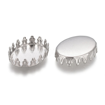 Tarnish Resistant 201 Stainless Steel Cabochon Settings STAS-P249-10B-P-1