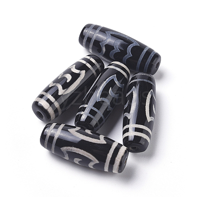 Tibetan Style Roc/Peng Pattern dZi Beads TDZI-D008-14-1