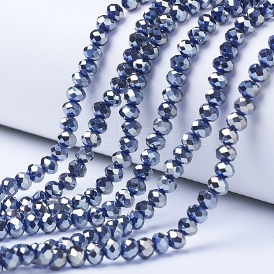 Electroplate Glass Beads Strands EGLA-A034-T6mm-C09-1