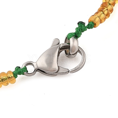 Natural Prehnite Nuggets Beaded Necklaces NJEW-P312-01P-1