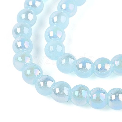 Electroplate Imitation Jade Glass Beads Strands GLAA-T032-J4mm-AB04-1
