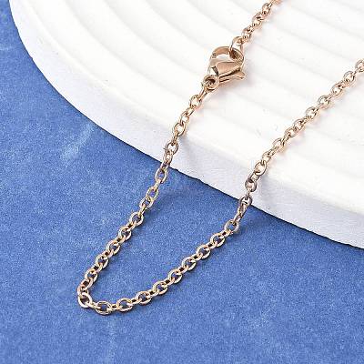 304 Stainless Steel Cable Chains Necklace Making X-STAS-P045-01RG-1
