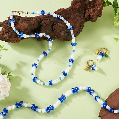 1Strand Handmade Lampwork Beads Strands LAMP-TA0001-84D-1