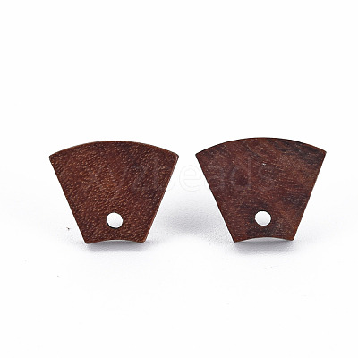 Walnut Wood Stud Earring Findings WOOD-S054-48-1