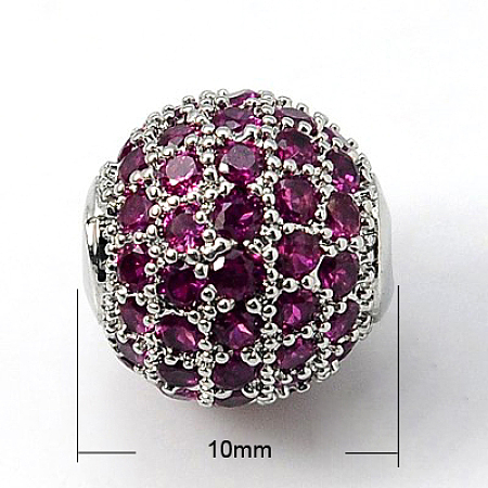 Brass Cubic Zirconia Beads ZIRC-D009-05P-1