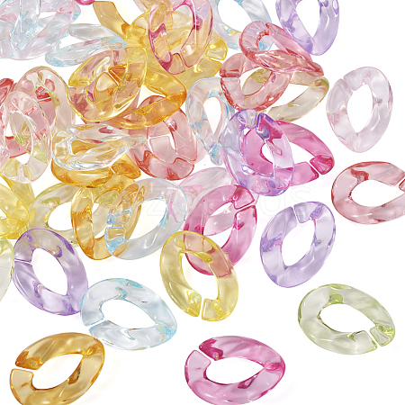  225 Pcs 9 Colors Transparent Acrylic Linking Rings MACR-TA0001-30-1