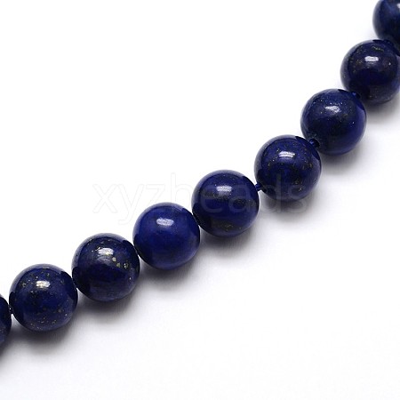 Dyed Natural Lapis Lazuli Round Beads Strands G-O047-06-6mm-1