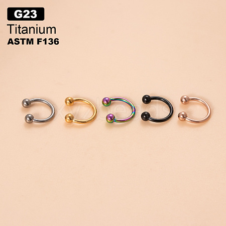 G23 Titanium Circular/Horseshoe Barbell Nose Rings WGFD71D-23-1