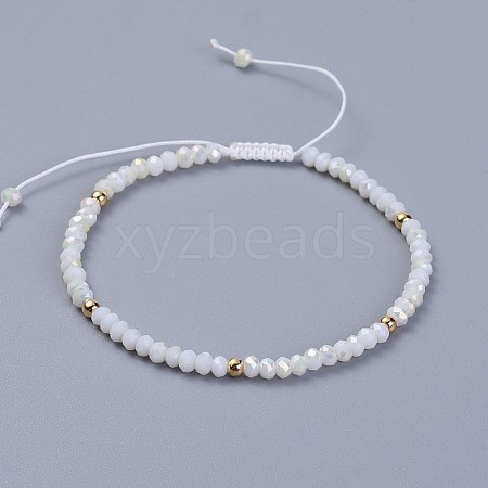 Electroplate Glass Braided Beads Bracelets BJEW-JB04320-1