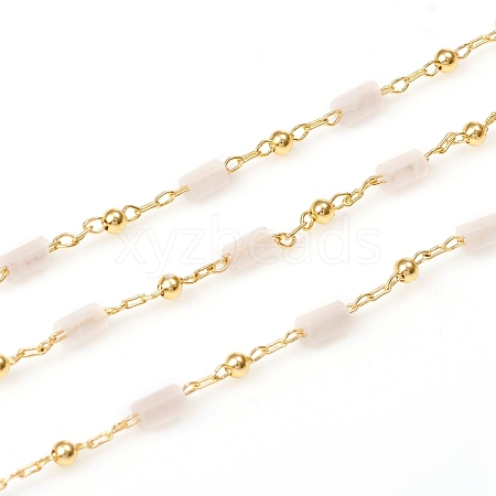 3.28 Feet Handmade Natural Rose Quartz Beaded Chains X-CHC-E021-01D-1