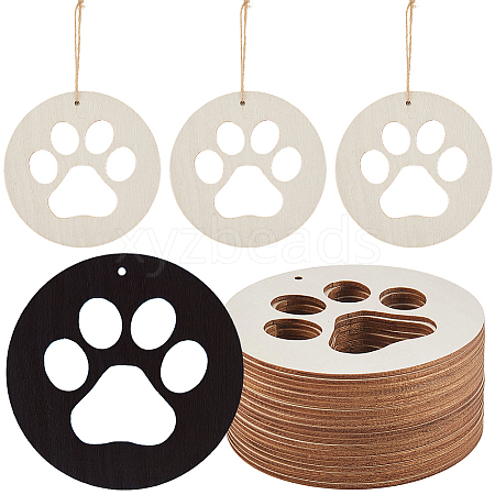 Unfinished Blank Wooden Big Pendants Kit WOOD-WH20014-003C-1