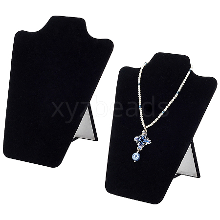 Foldable Velvet Slant Back Necklace Display Stands NDIS-WH0003-013-1