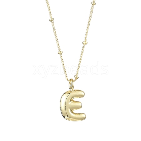 1Pc Initial Letter Brass Pendant Necklaces NJEW-YW0001-24E-1