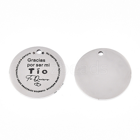 Non-Tarnish 201 Stainless Steel Pendants STAS-T064-38P-19-1