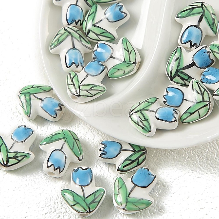 Handmade Porcelain Bright Glazed Beads PW-WGF0CC5-10-1