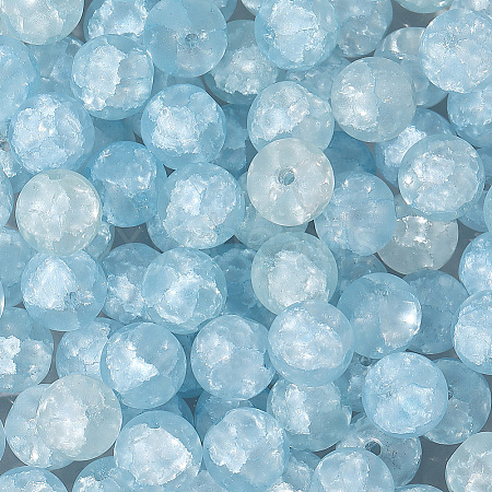 2Strands Crackle Glass Beads Strands GLAA-LT0001-01B-1