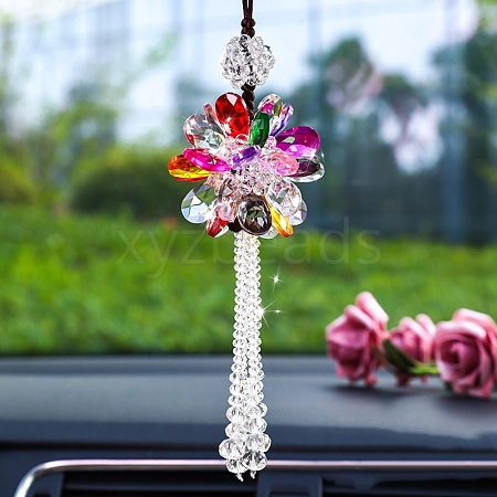 Glass Flower Pendant Decorations PW-WG637EB-08-1