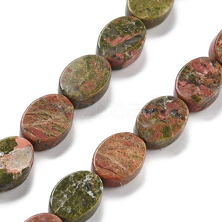 Natural Unakite Beads Strands G-P559-B21-01-1