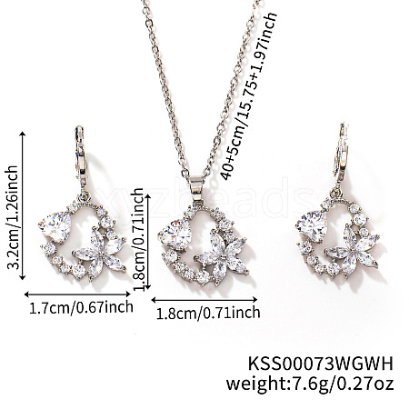 Chic Geometric Brass Rhinestones Earrings & Necklaces for Woemn RP4250-6-1