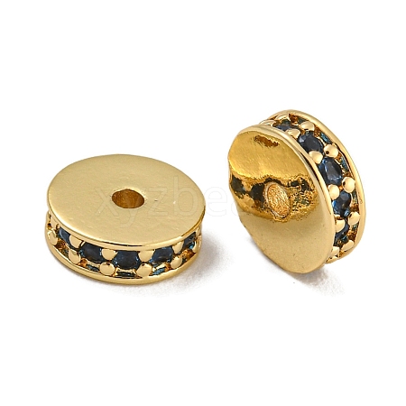 Rack Plating Brass Micro Pave Cubic Zirconia Beads KK-U030-28G-01-1