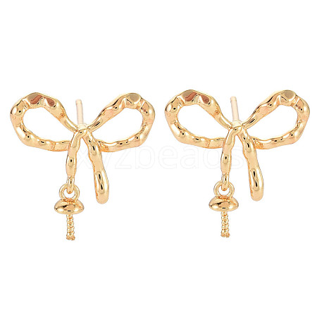 Brass Stud Earring Findings KK-S364-066-1