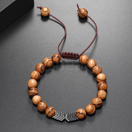 Ethnic Style Round Wood Men's Braided Bead Bracelets YO2392-2-1