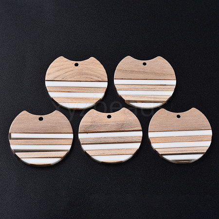 Resin & Wood Pendants X-RESI-N025-014A-B01-1