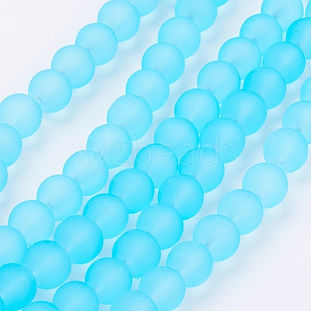 Transparent Glass Bead Strands GLAA-S031-8mm-21-1