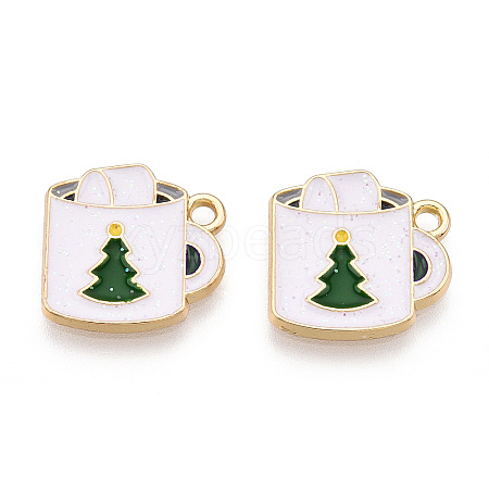 Christmas Theme Rack Plating Alloy Enamel Charms PALLOY-O109-29LG-1