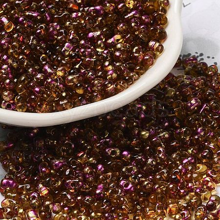 Spray Painted Glass Seed Beads SEED-F005-03A-03-1