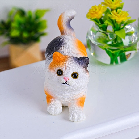 Resin Cat Shape Mini Model Display Decoration PW-WG0ED1E-02-1