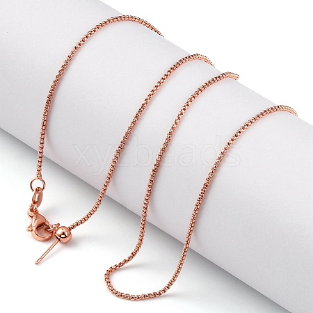 1.5mm Rack Plating Brass Box Chain Adjustable Slider Necklaces for Women Men MAK-L044-35RG-1