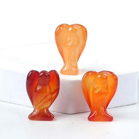 Natural Carnelian Carved Healing Angel Figurines PW-WG73241-12-1