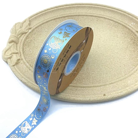 Golden Hot Stamping Butterfly Star Pattern Polyester Ribbons PW-WG28749-03-1